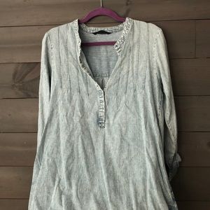 Knot sisters chambray long sleeve dress